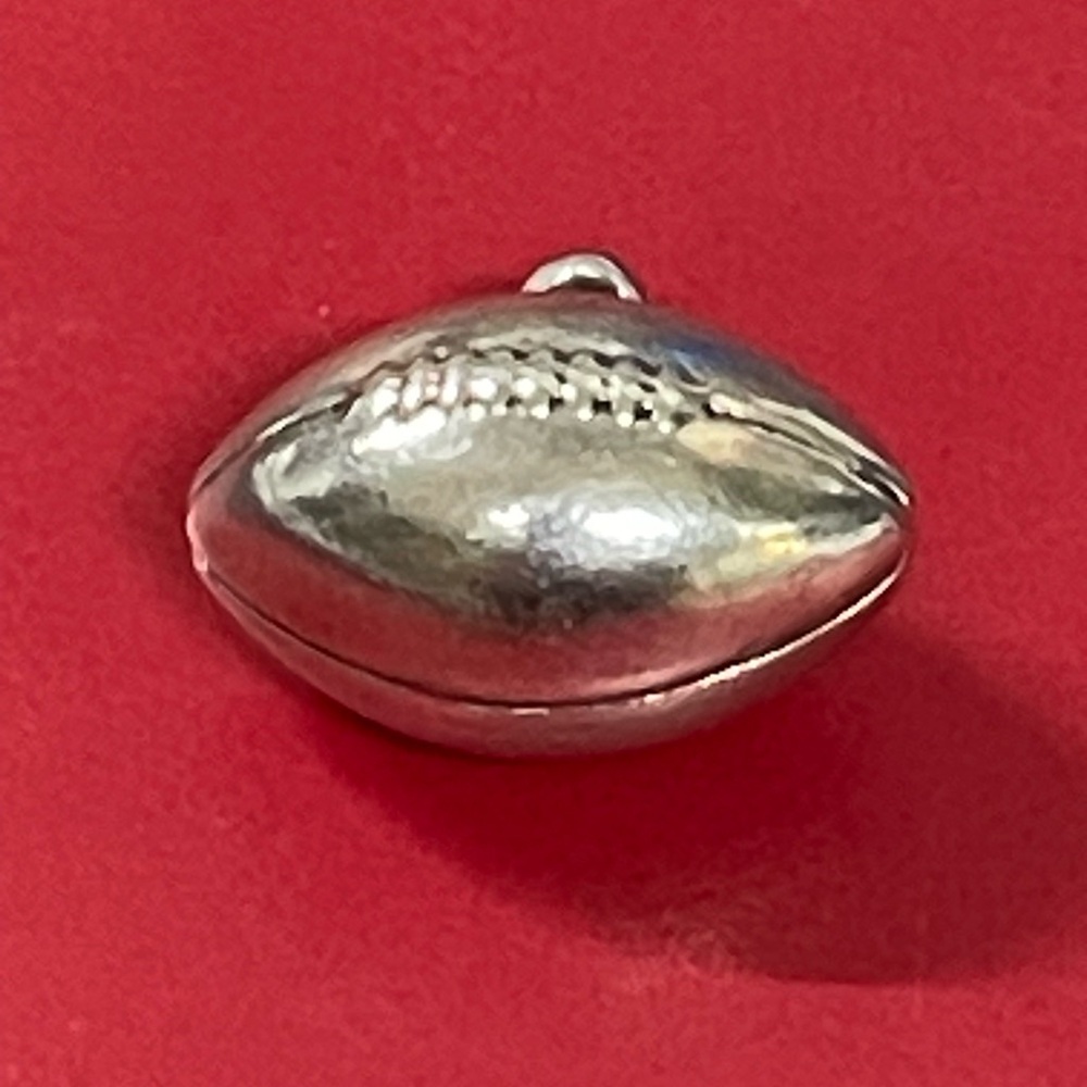 RETIRED James Avery Sterling Silver Football Charm - Silver - Picture 5 of 5